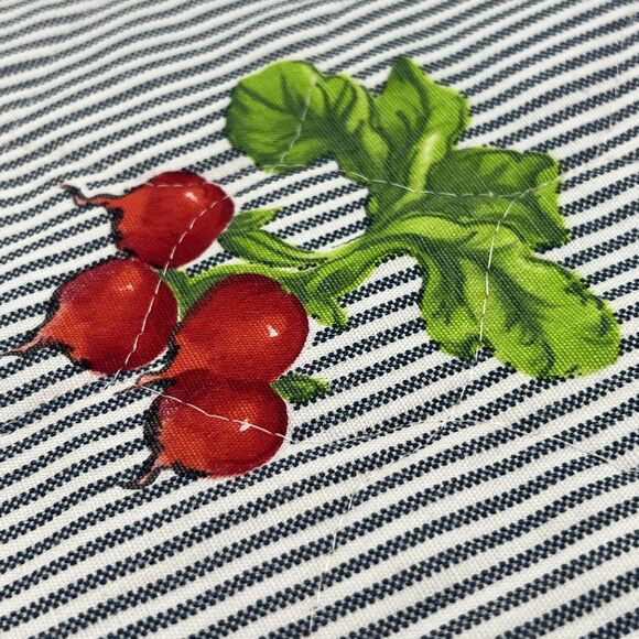 Set 12 Blue Striped Raddish Quilted Placemats Napkins Garden Summer Outdoor 17" - Picture 3 of 9